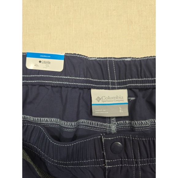 Columbia Mens L Regular‎ Fit Navy Blue Nylon Belted Cargo Shorts - Picture 4 of 8